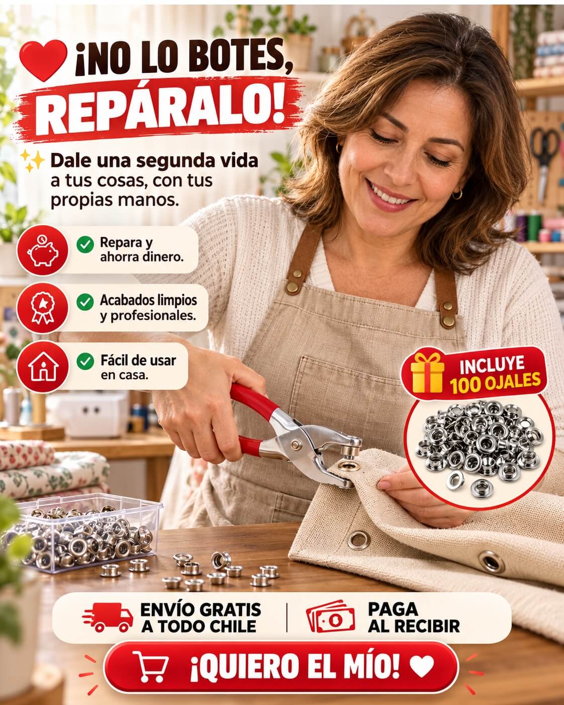 Perforador Pro Max | Broches y Botones Rápido y Sencillo