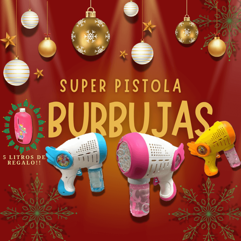 Super Pistola Burbujas + 5Litros de líquido de burbujas!!