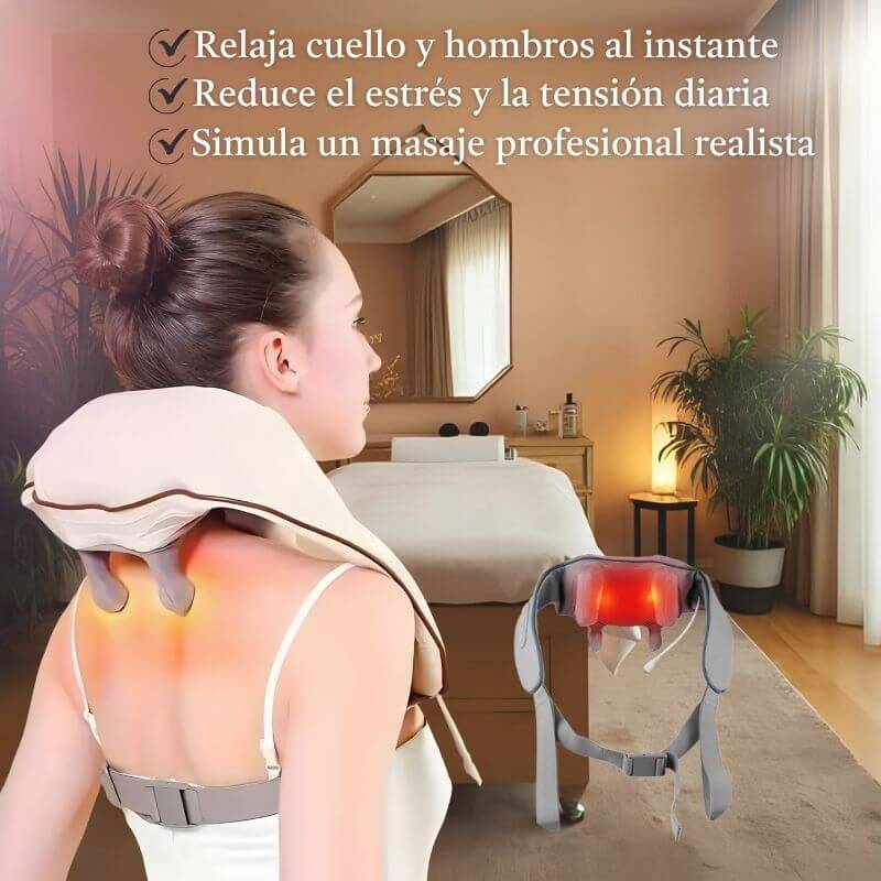 Masajeador VitaLuxe 4D | Infrarrojo | Cuello y Espalda | 🎁Parches para dormir🎁