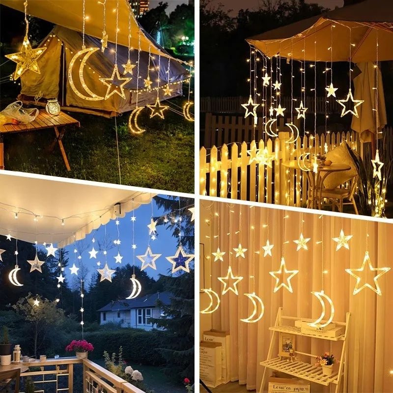 Cortina LED de luna y estrellas - 3 Metros