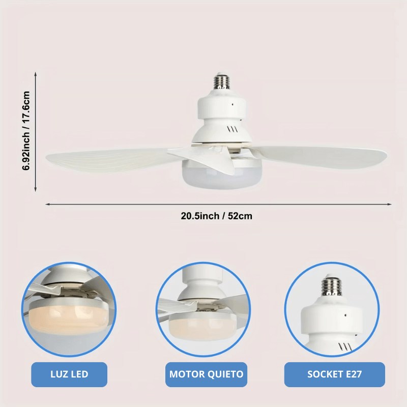 Ampolleta LumiVento - Luz LED y Ventilador 2 en 1