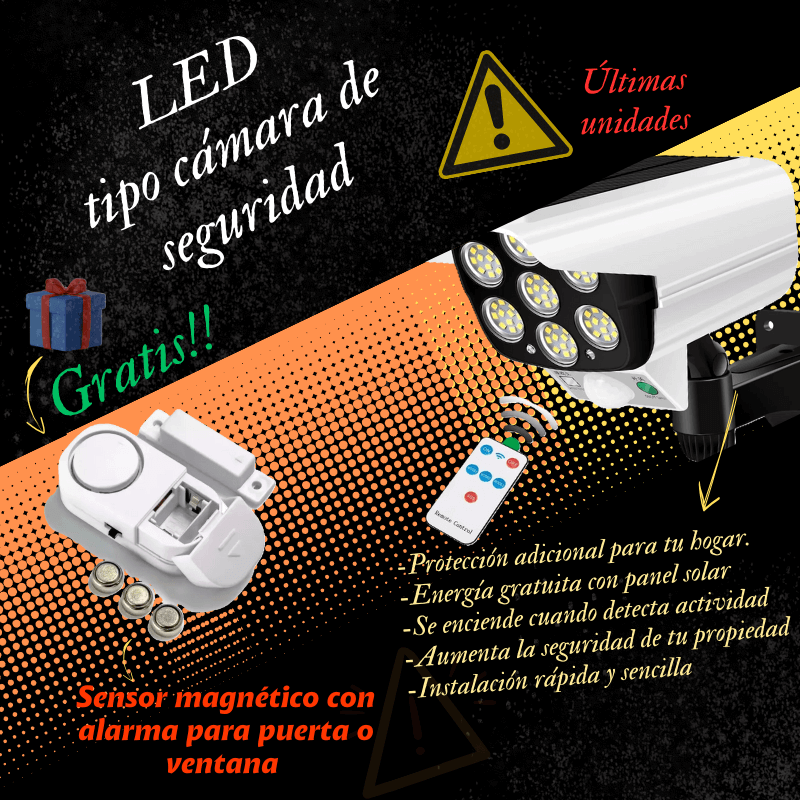 Foco Led Tipo Camara Seguridad + Sensor de puerta o ventana de REGALO