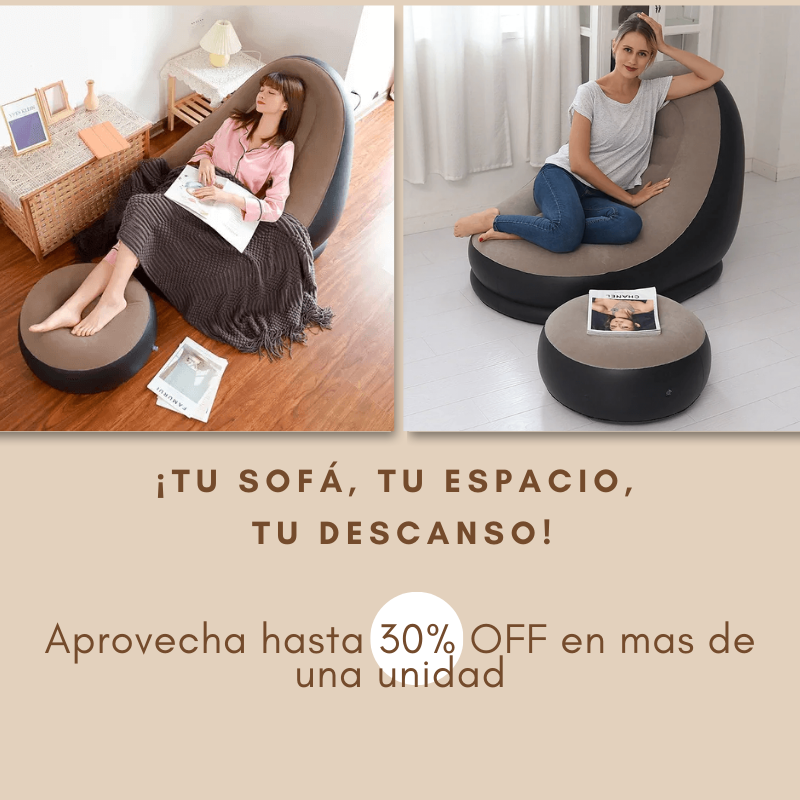 Sofa Inflable + Inflador GRATIS + Envío gratis (Colores al azar según stock)