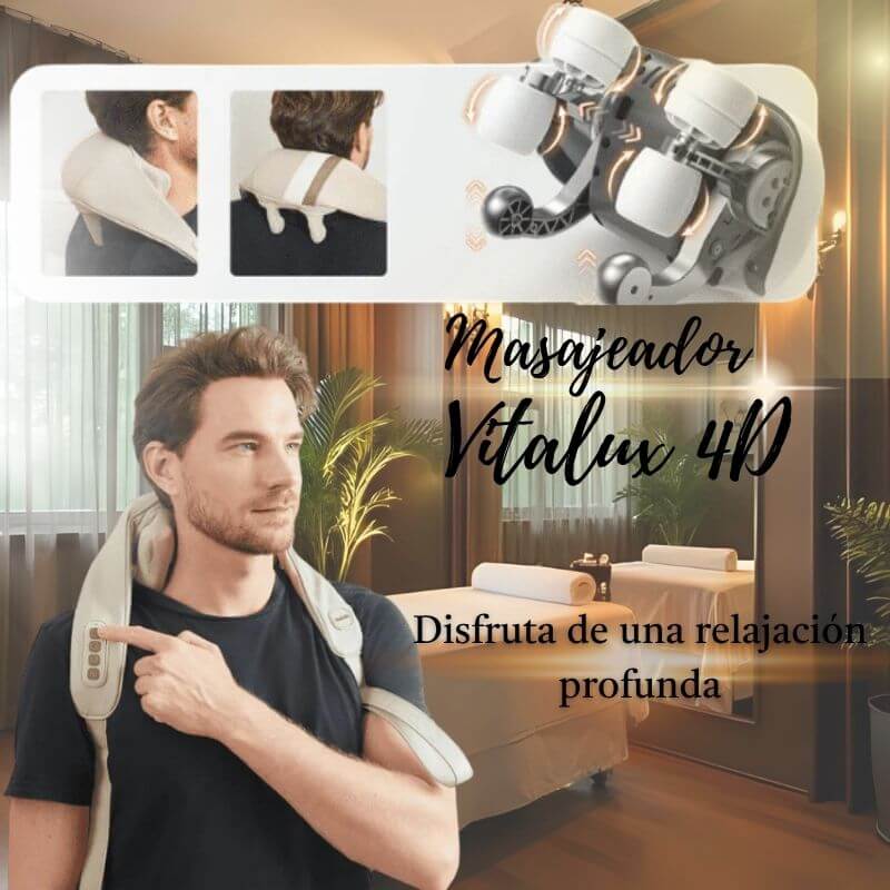 Masajeador VitaLuxe 4D | Infrarrojo | Cuello y Espalda | 🎁Parches para dormir🎁
