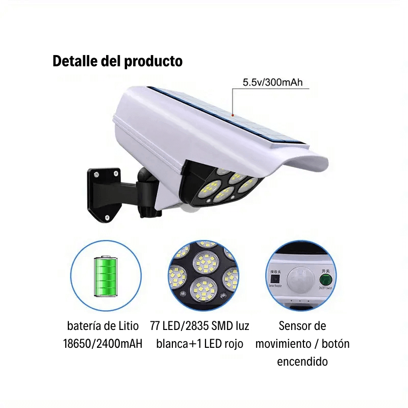 Foco Led Tipo Camara Seguridad + Sensor de puerta o ventana de REGALO
