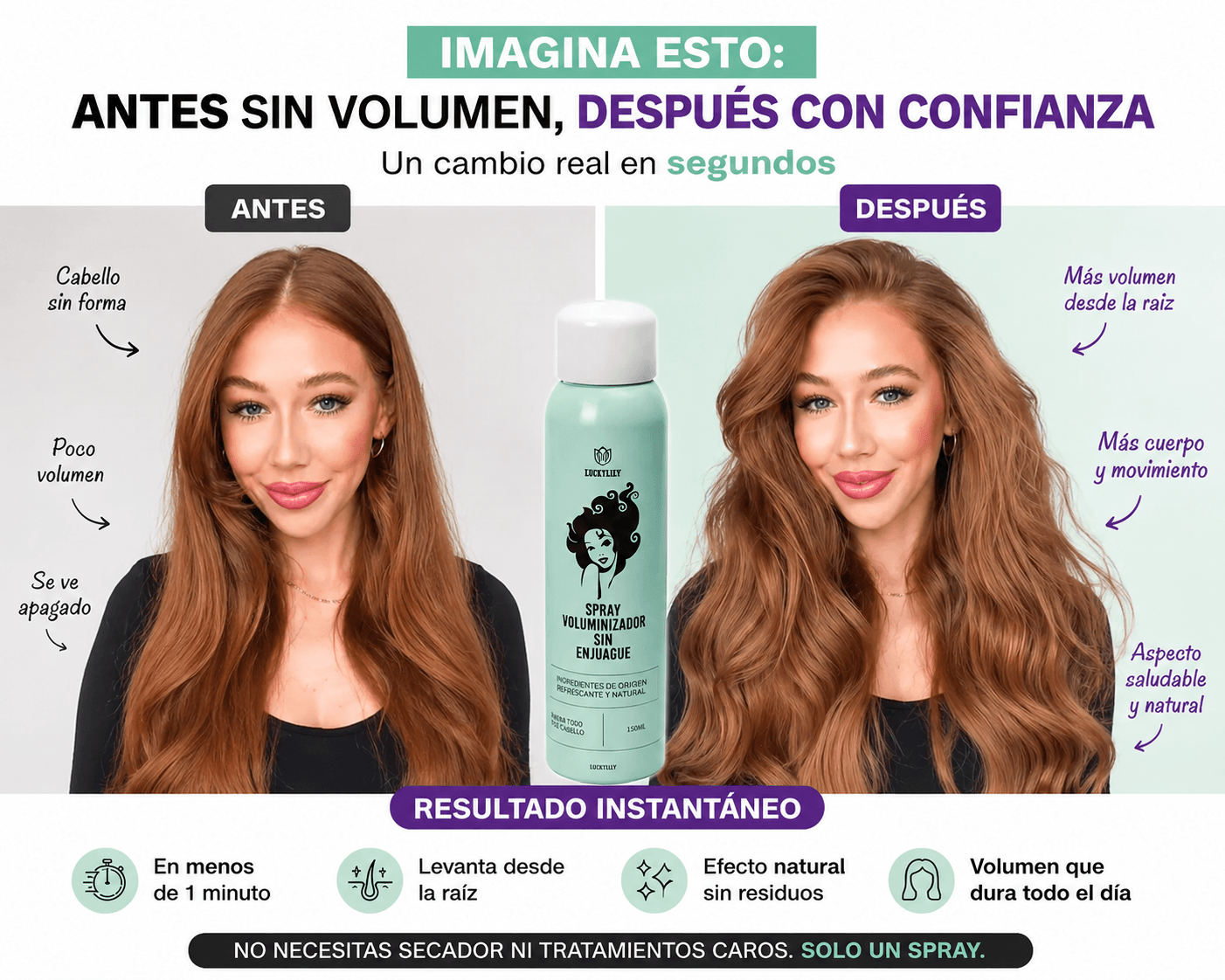 SPRAY VOLUMINIZADOR 🔥Más volumen y Confianza En Segundos🔥