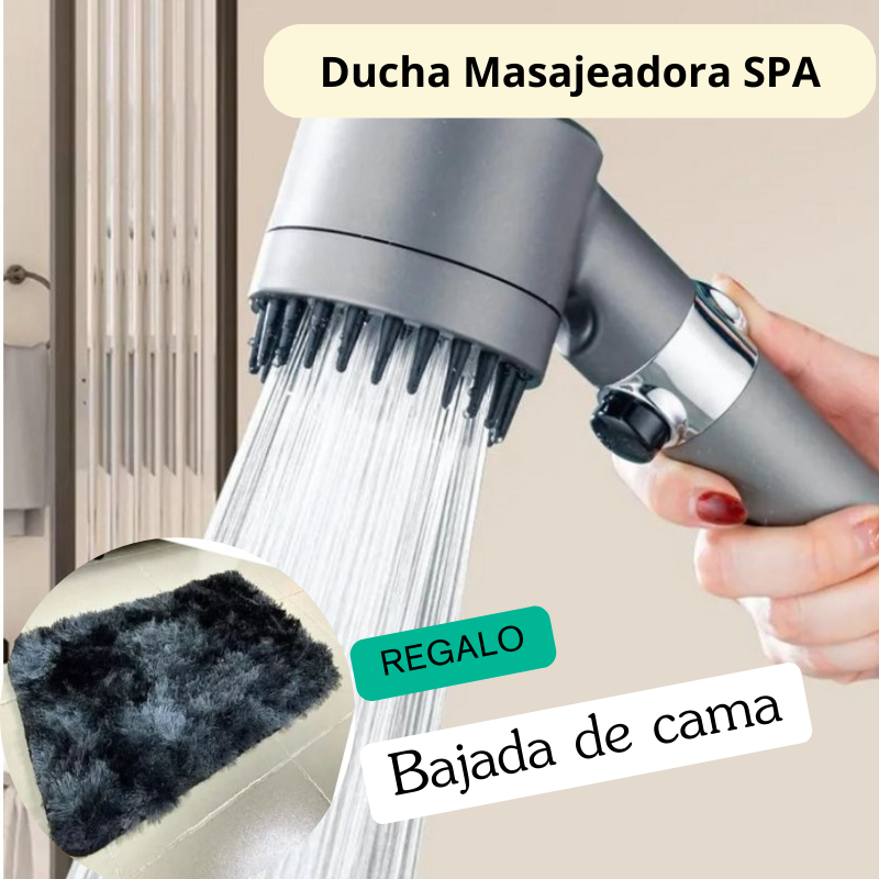 Ducha Alta presion 4 modos + Alfombra bajada de cama