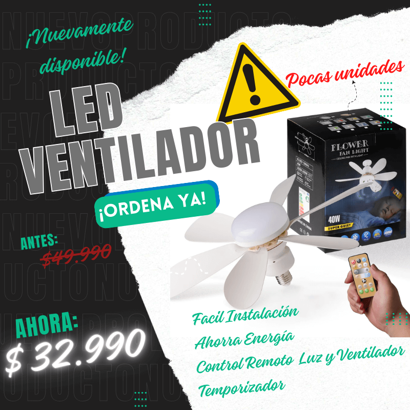 Ampolleta LumiVento | LED y Ventilador | Control Remoto