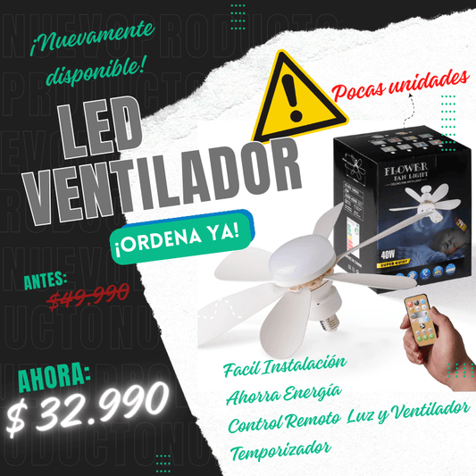 Ampolleta LumiVento | LED y Ventilador | Control Remoto