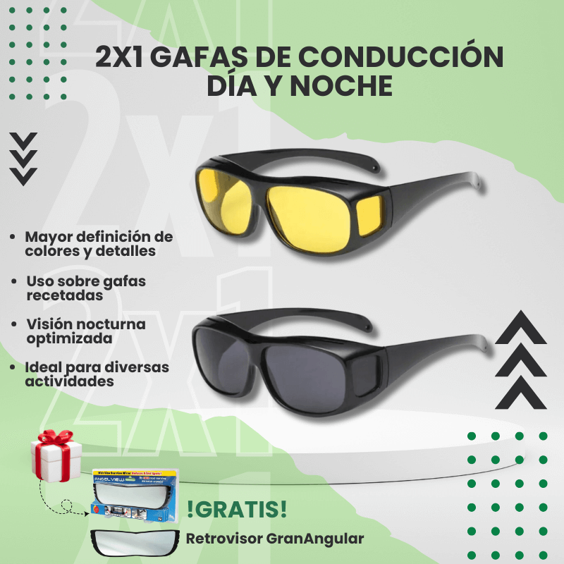 Lentes VisionDrive HD 2x1 + Retrovisor ⭐⭐⭐⭐⭐