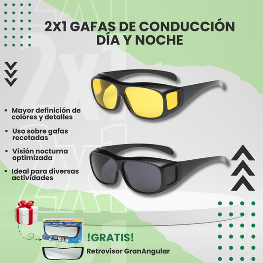 Lentes VisionDrive HD 2x1 + Retrovisor ⭐⭐⭐⭐⭐