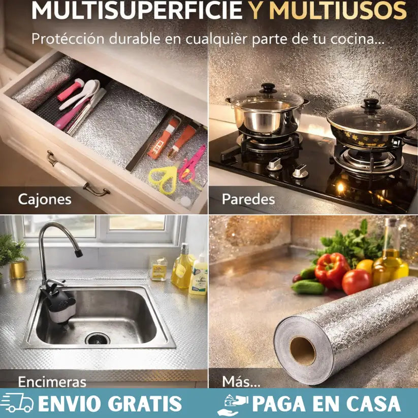 VÉLORA™ | El arte de proteger tu cocina. 🔥PACK 2 rollos de 3mt x 40 cm