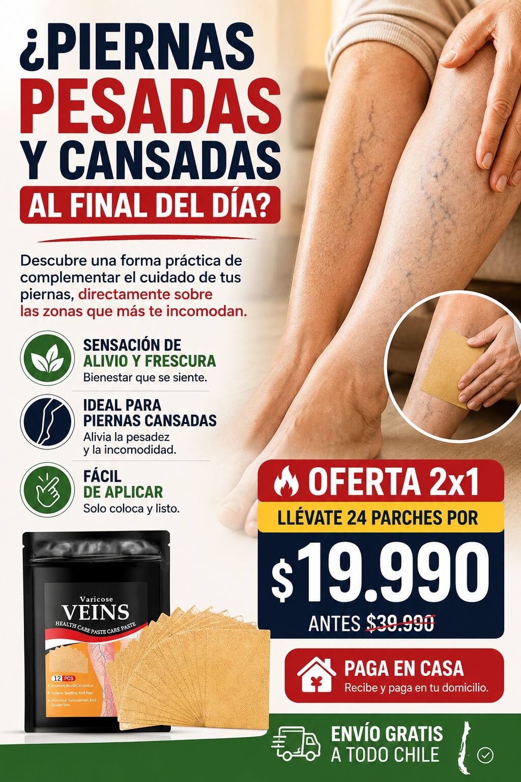 Pack 24 Parches Para Varices