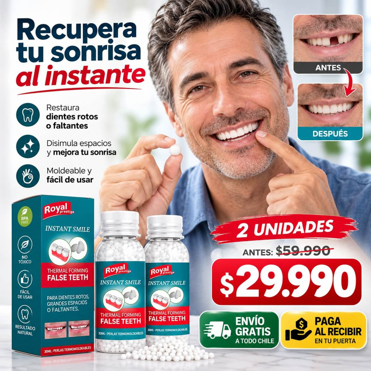DentaFlex™ | Moldea, ajusta y vuelve a sonreír.