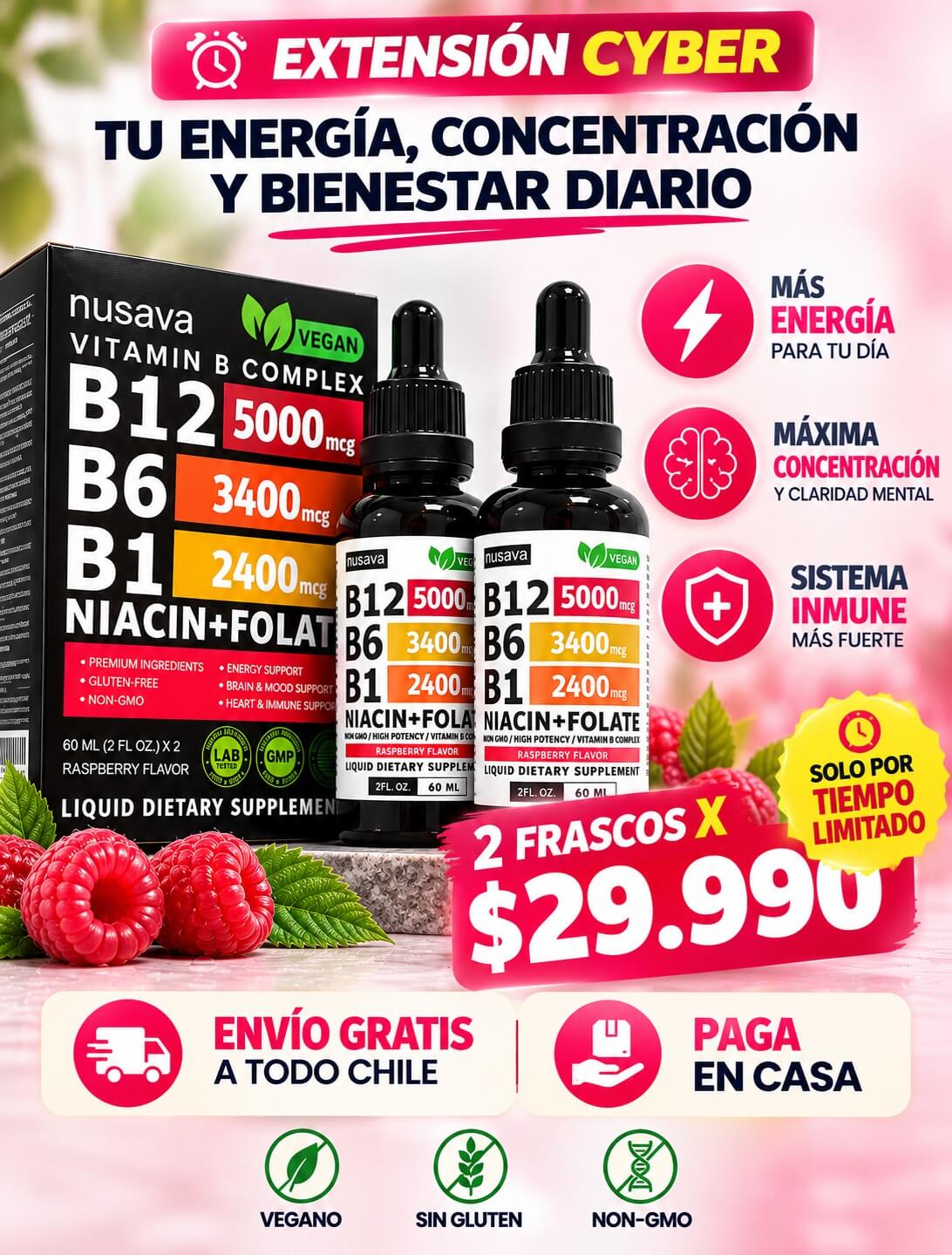 VITAMINA B12 NUSAVA COMBO X 2 UNIDADES