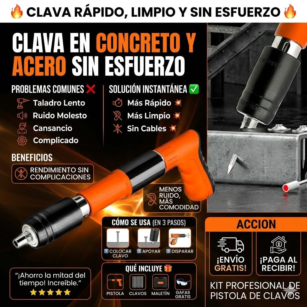 MINI PERCUTOR DE CLAVOS + 🎁 200 Clavos GRATIS🎁