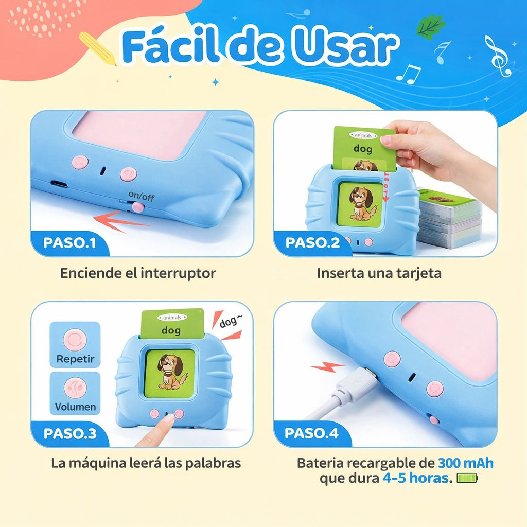 LECTOR DE TARJETAS EN ESPAÑOL E INGLÉS
