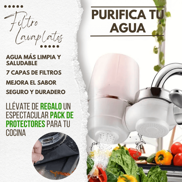 Filtro Purificador De Agua + Protectores de cocina GRATIS