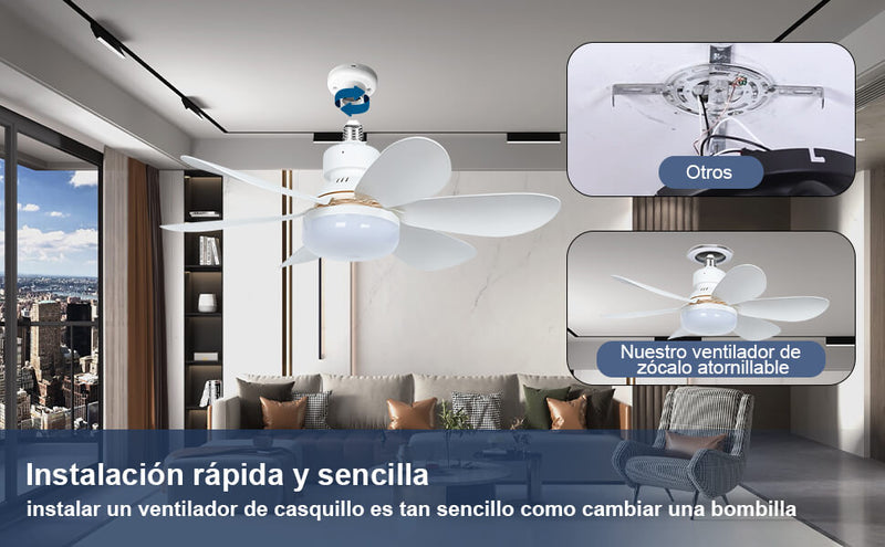 Ampolleta LumiVento - Luz LED y Ventilador 2 en 1