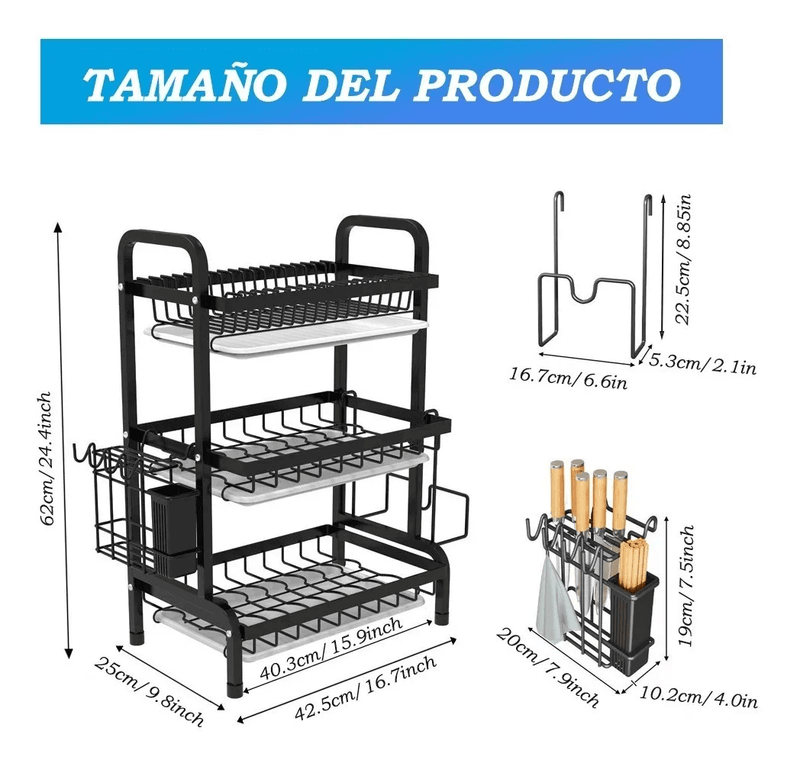 Escurridor de loza 3 niveles