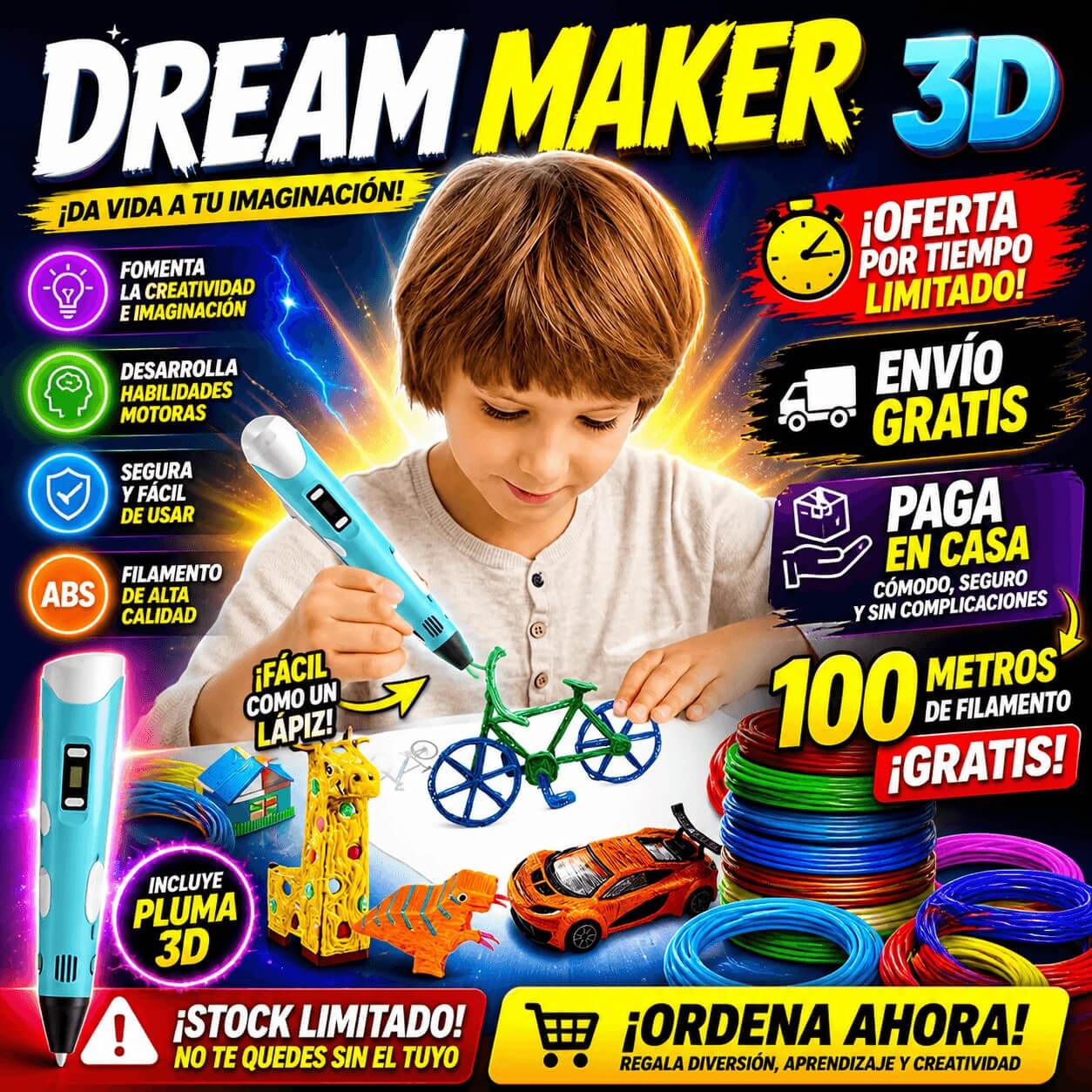 DreamMaker 3D - 💡Ideas Que Toman Forma 🪄 + 100 mts de Filamento 🎁